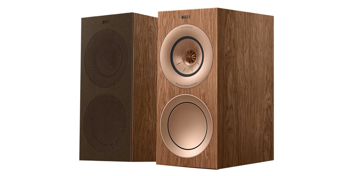 KEF R3 Meta Noyer Clair - Enceinte Bibliothèque (la paire)